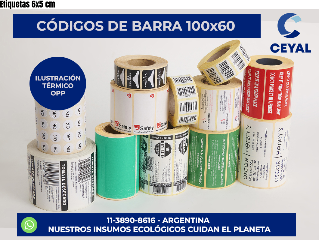 Etiquetas 6×5 cm