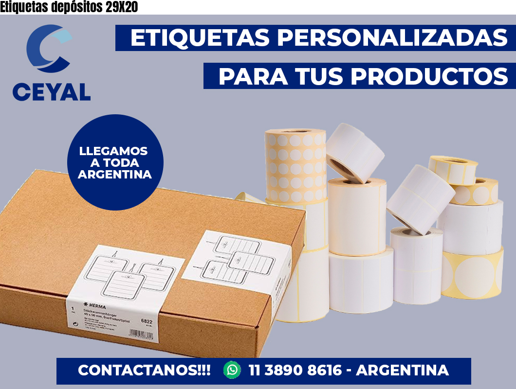 Etiquetas depósitos 29X20