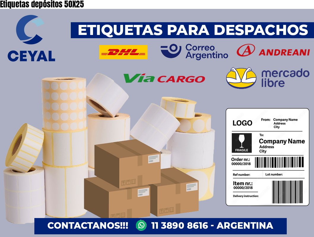 Etiquetas depósitos 50X25