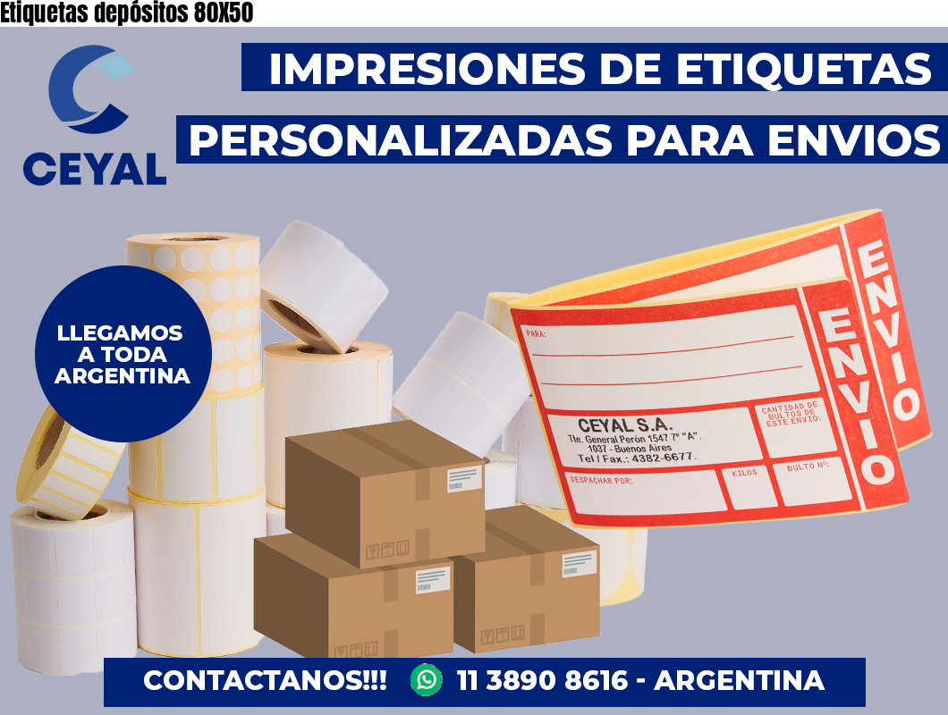 Etiquetas depósitos 80X50
