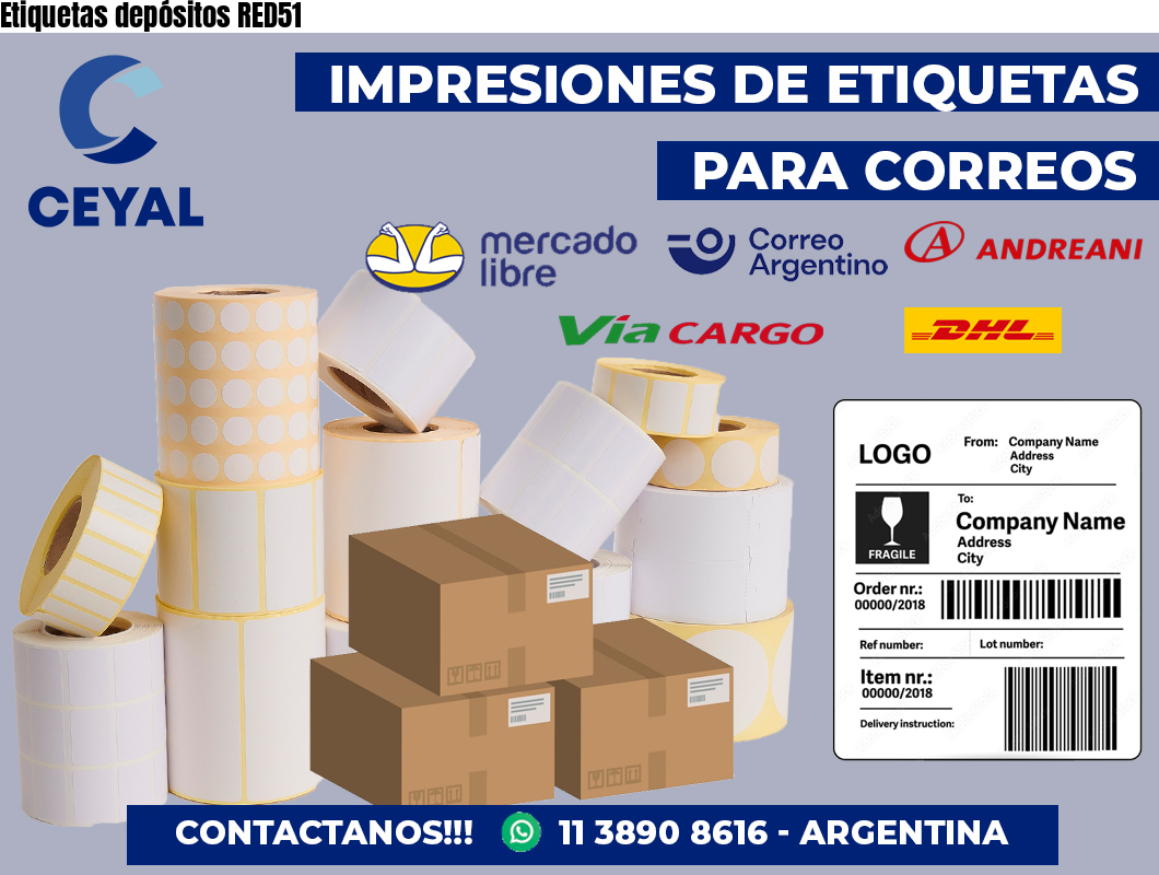 Etiquetas depósitos RED51