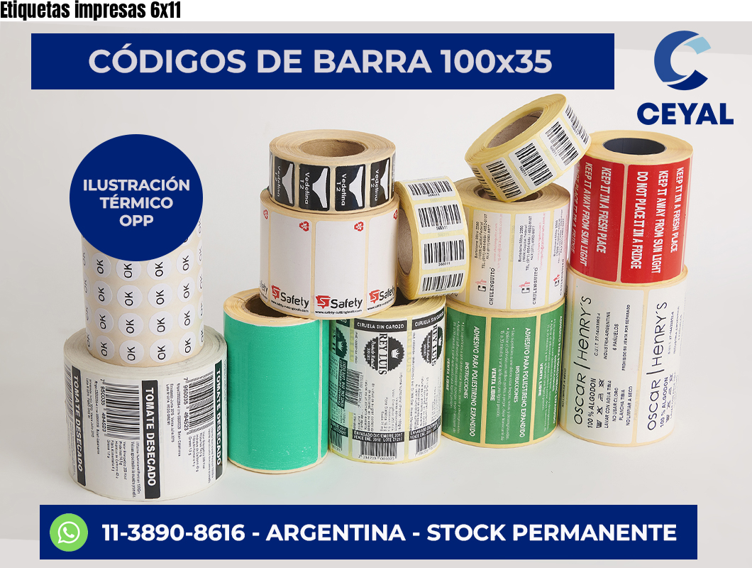 Etiquetas impresas 6×11