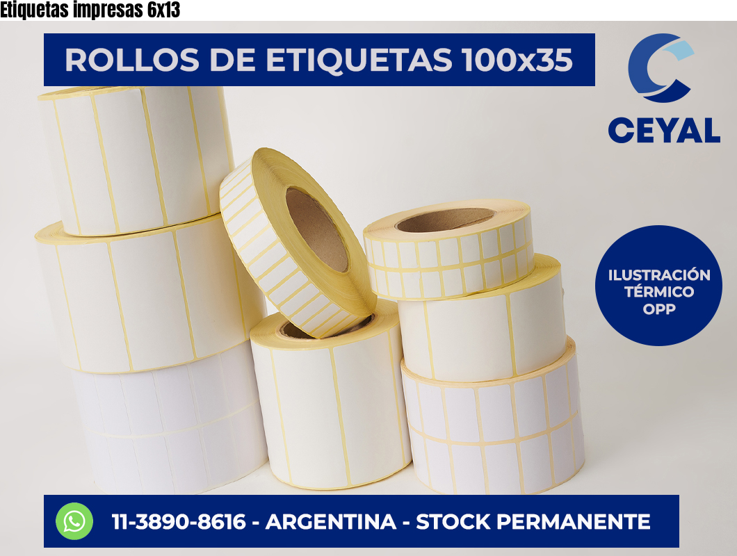 Etiquetas impresas 6×13