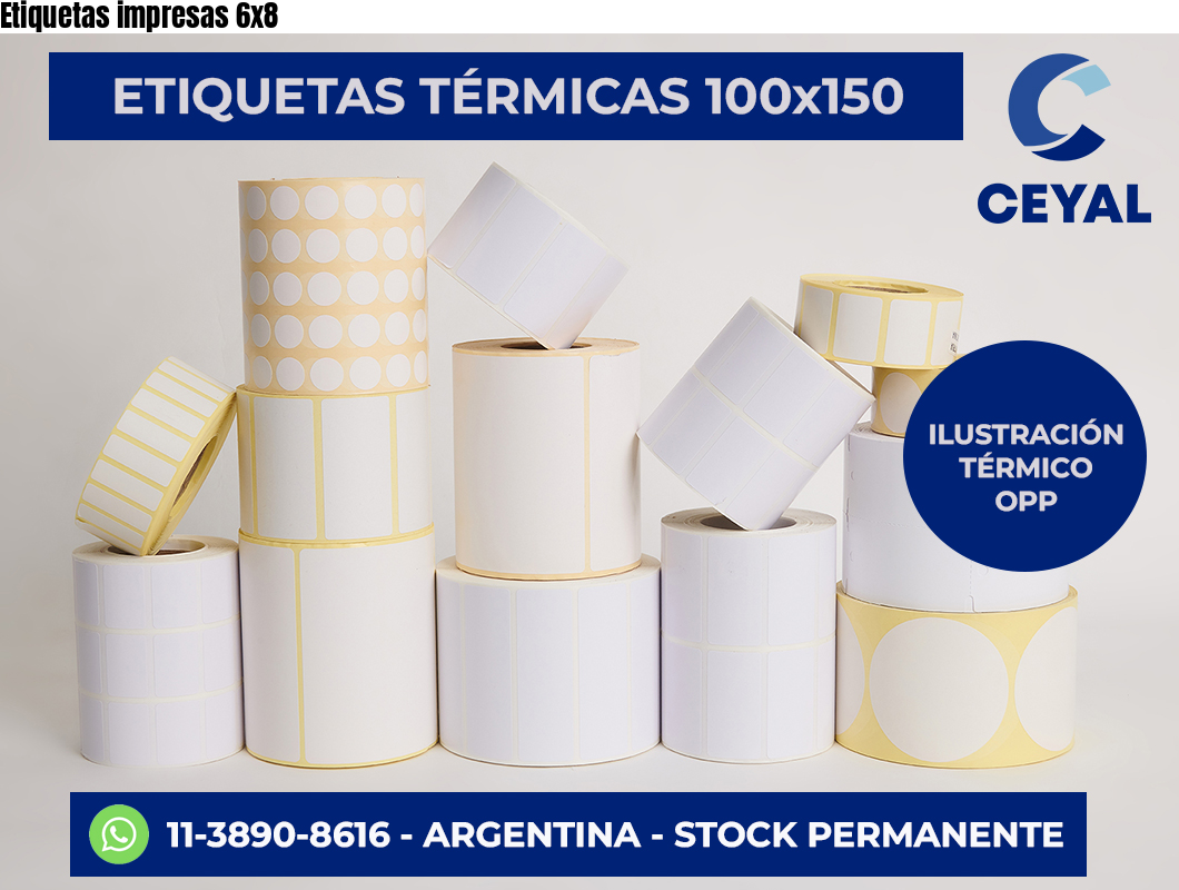 Etiquetas impresas 6×8
