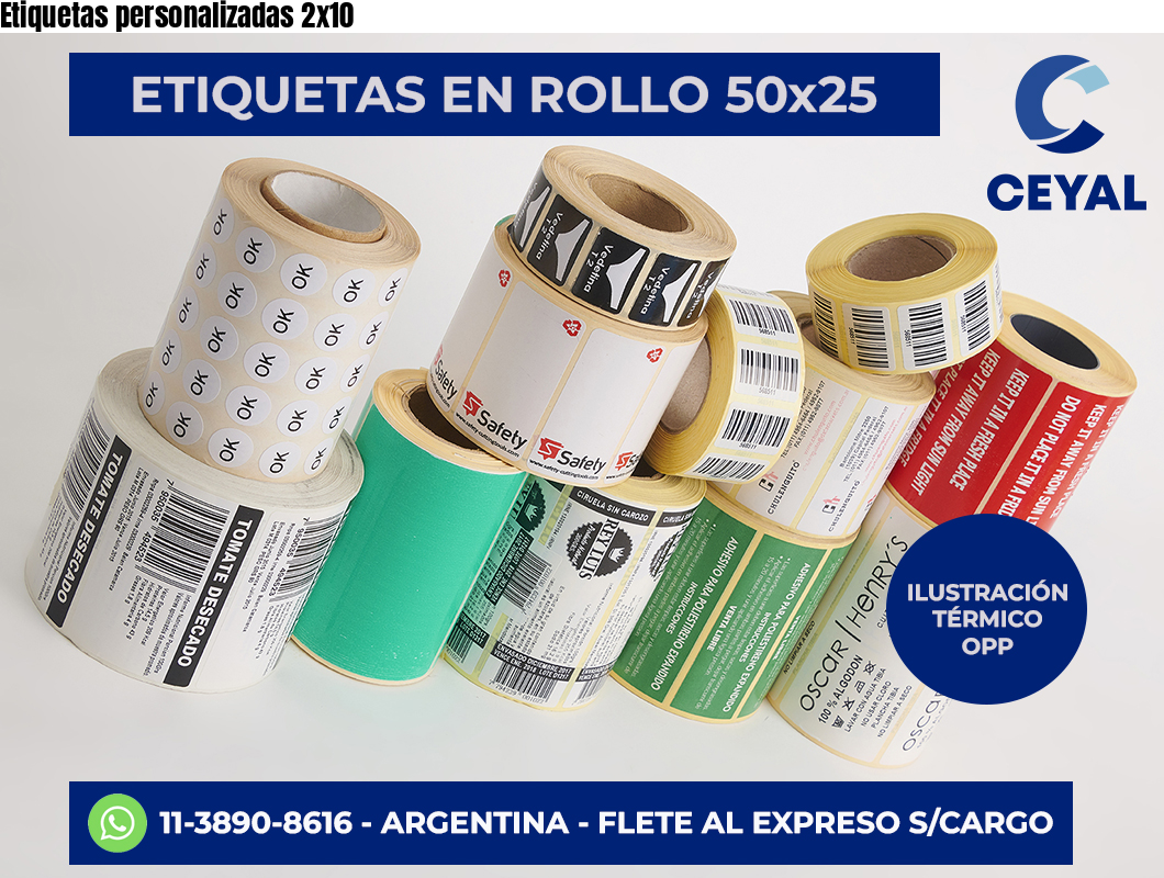 Etiquetas personalizadas 2×10