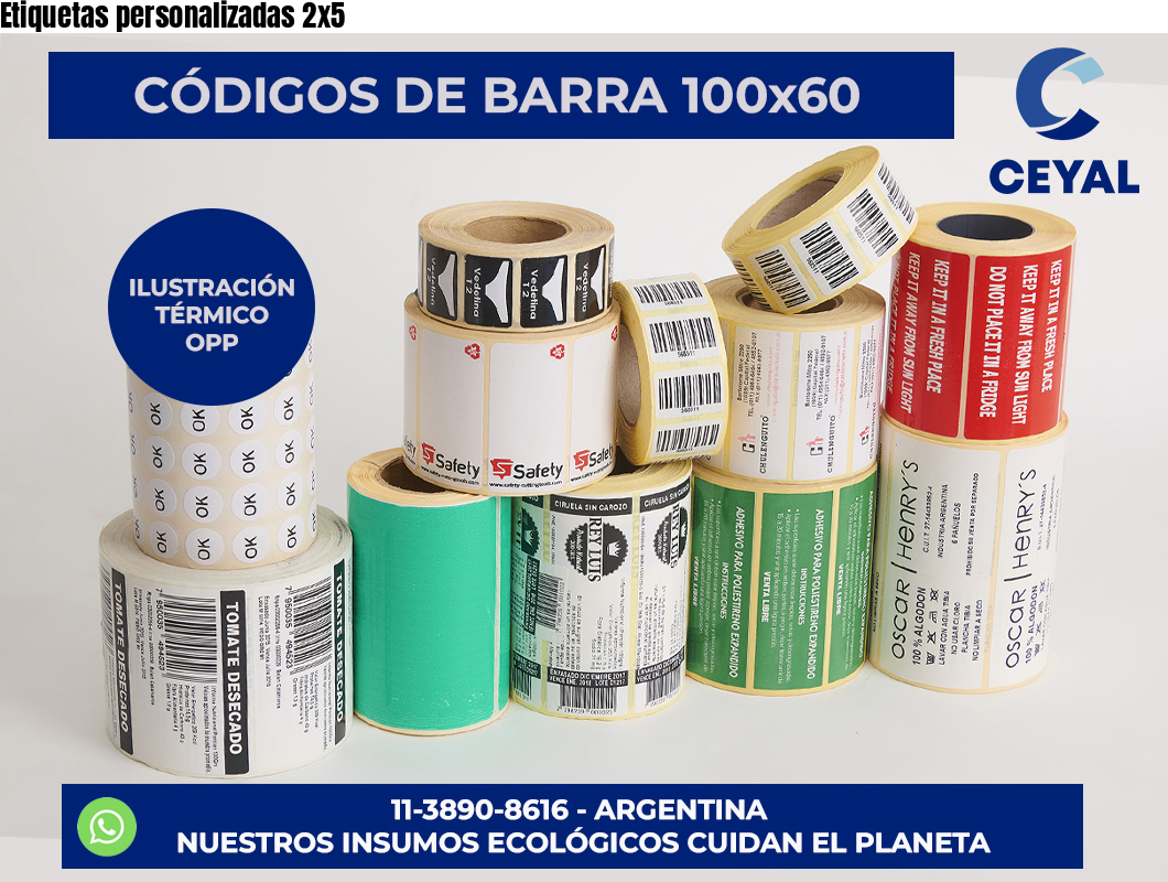 Etiquetas personalizadas 2×5