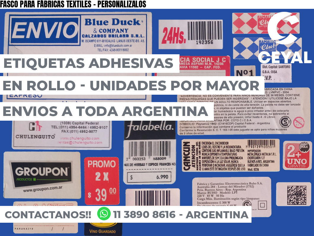FASCO PARA FÁBRICAS TEXTILES - PERSONALIZALOS