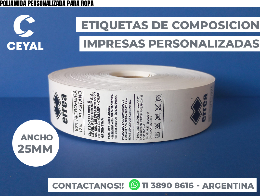 POLIAMIDA PERSONALIZADA PARA ROPA