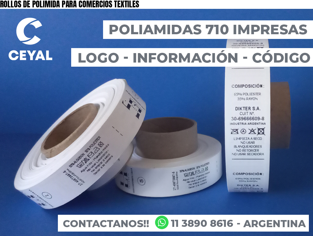ROLLOS DE POLIMIDA PARA COMERCIOS TEXTILES