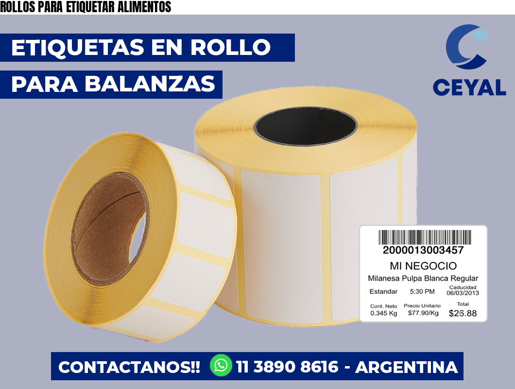 ROLLOS PARA ETIQUETAR ALIMENTOS