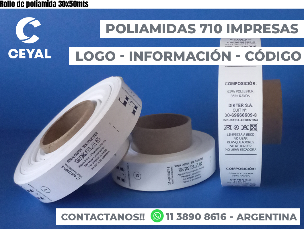 Rollo de poliamida 30x50mts