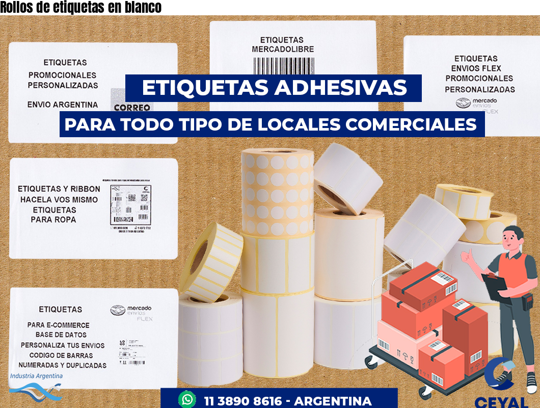 Rollos de etiquetas en blanco