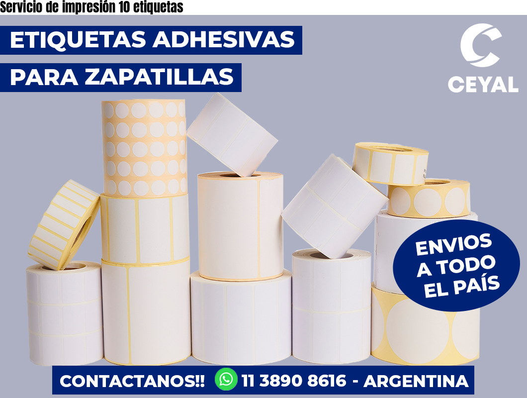 Servicio de impresión 10 etiquetas