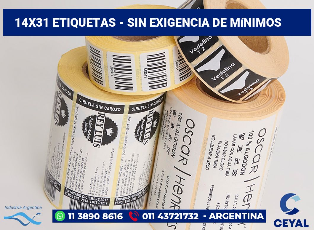 14x31 Etiquetas