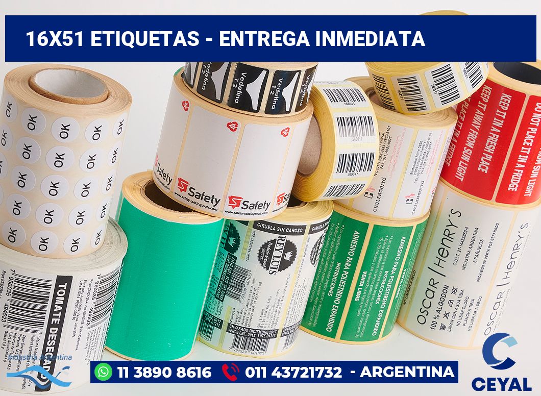 16×51 Etiquetas
