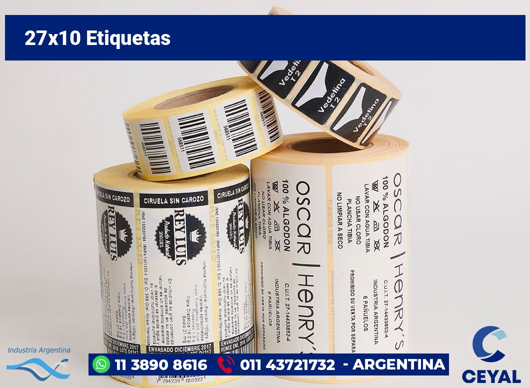 27×10 Etiquetas