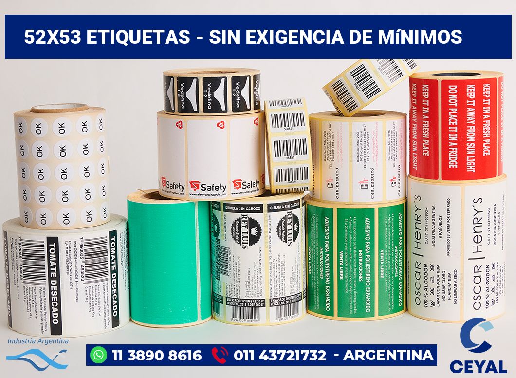 52×53 Etiquetas