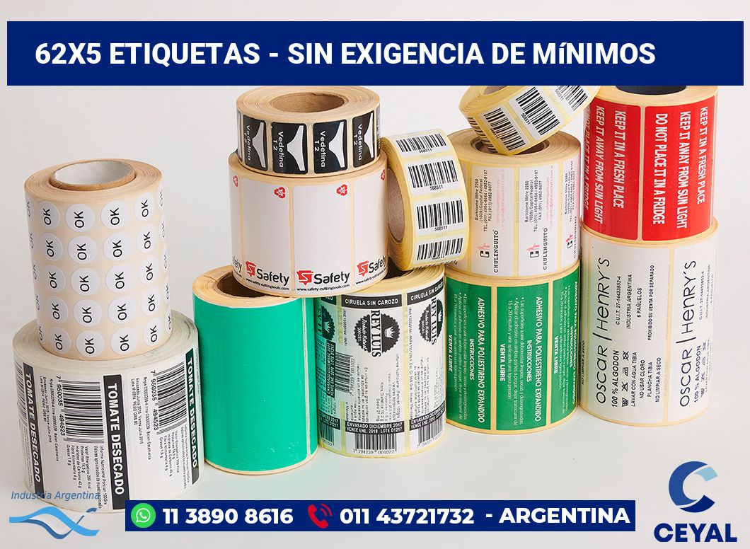 62x5 Etiquetas