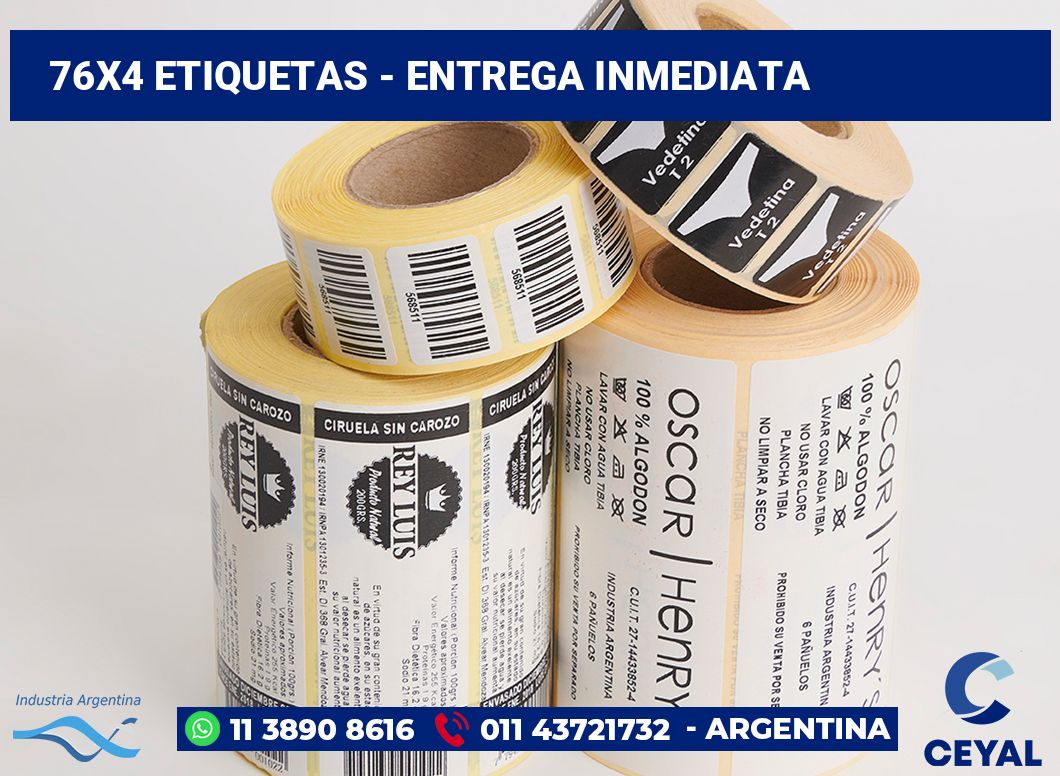 76×4 Etiquetas