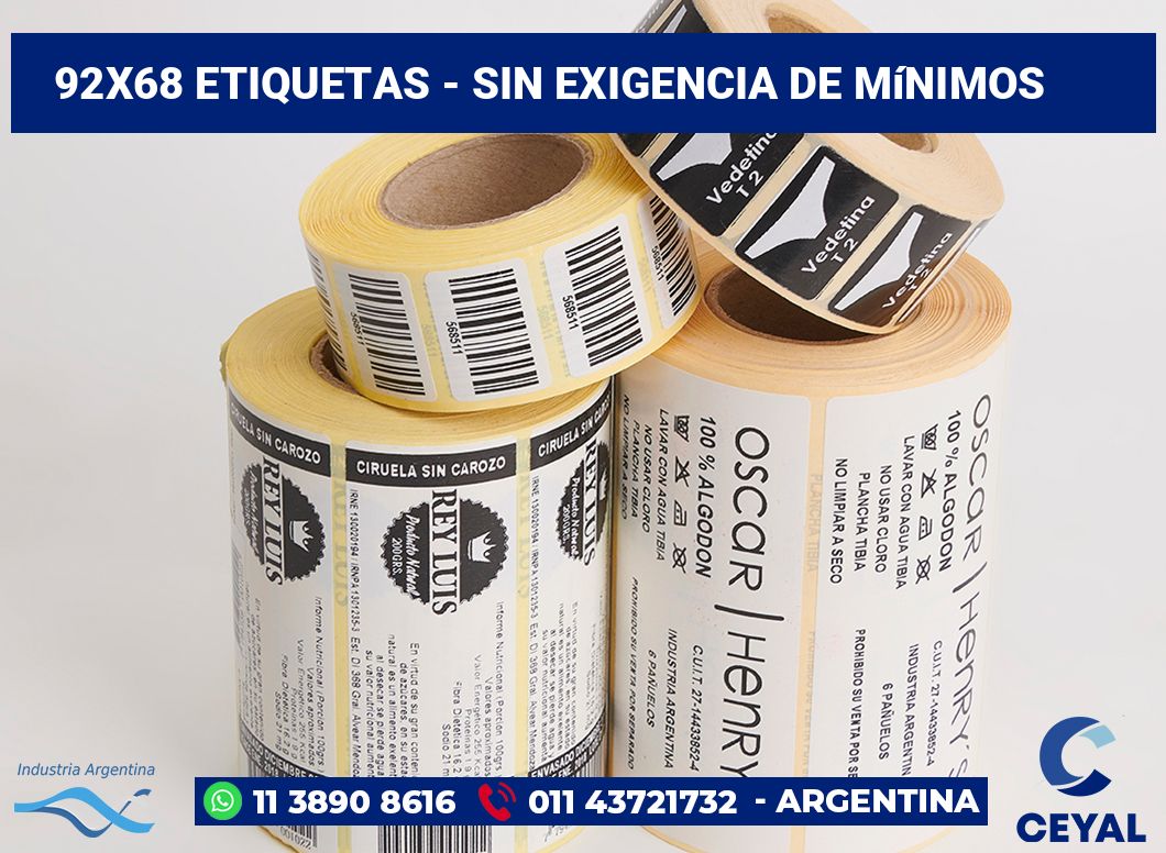 92x68 Etiquetas