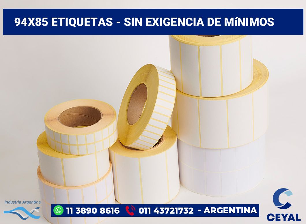 94x85 Etiquetas