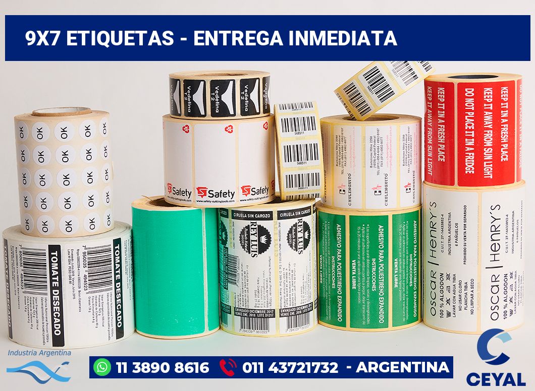 9×7 Etiquetas