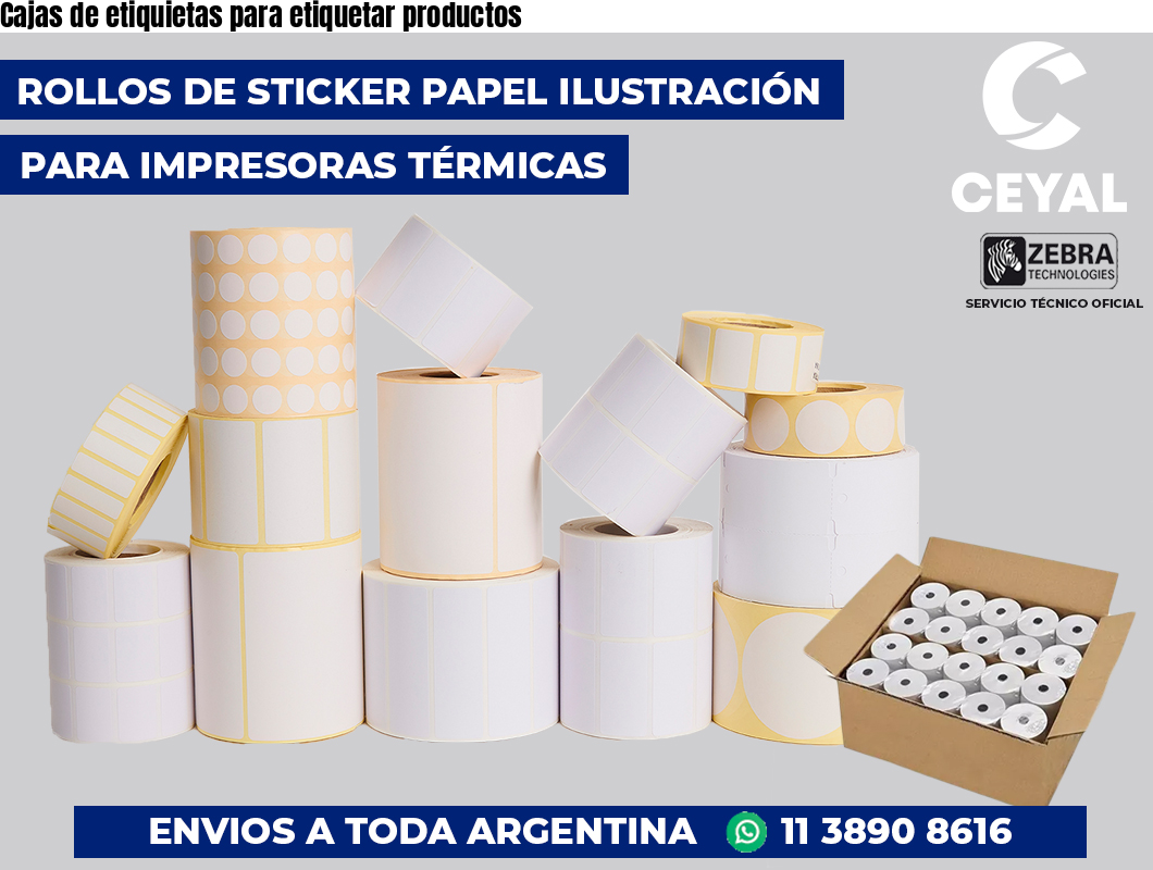 Cajas de etiquietas para etiquetar productos