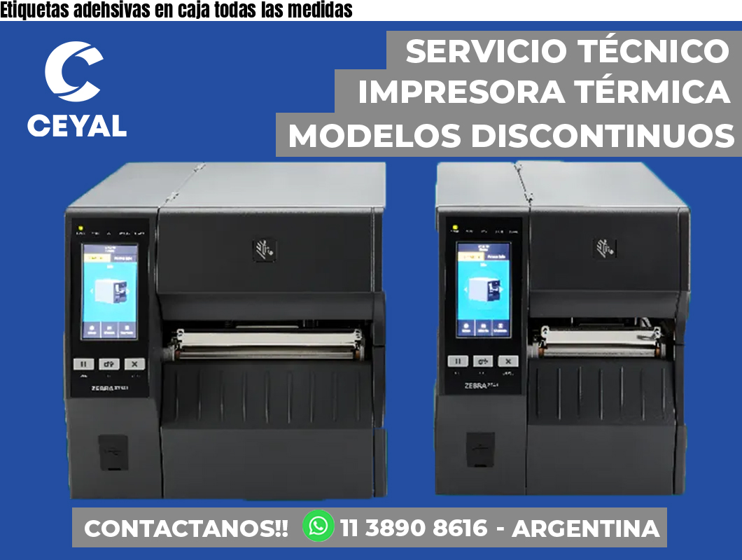 Etiquetas adehsivas en caja todas las medidas