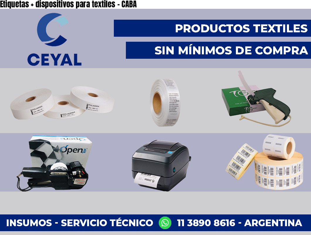 Etiquetas + dispositivos para textiles – CABA