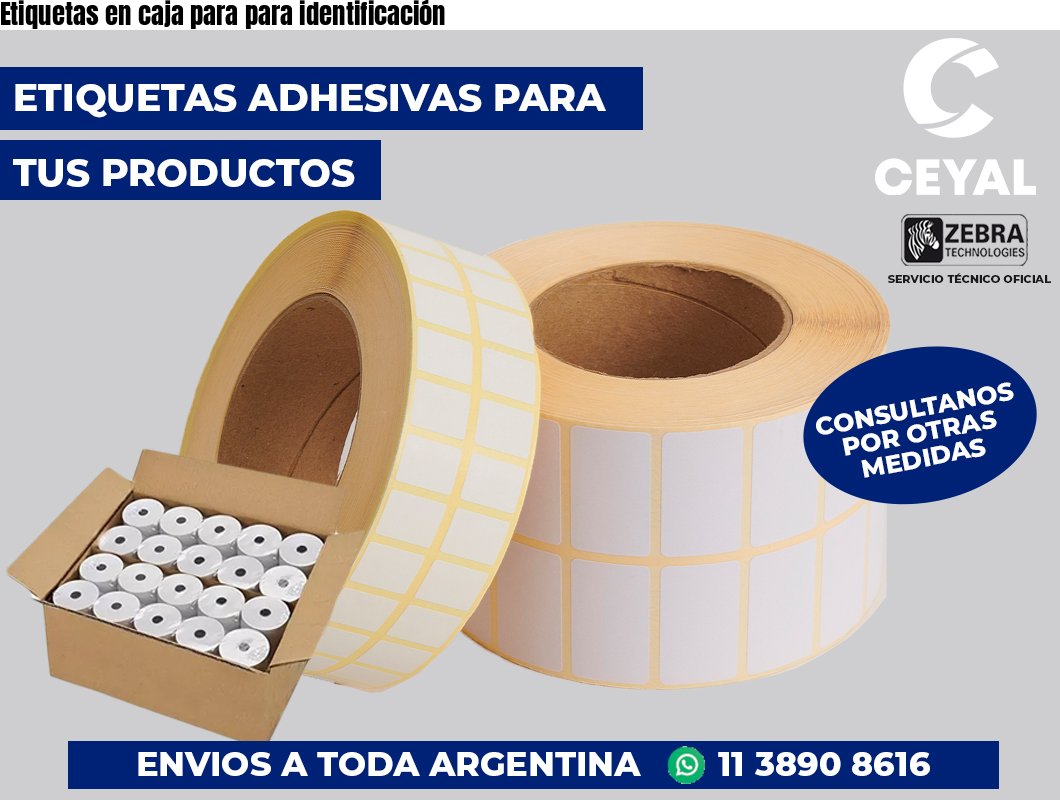 Etiquetas en caja para para identificación