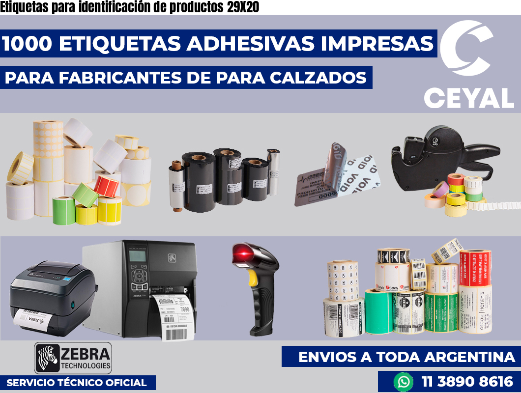 Etiquetas para identificación de productos 29X20