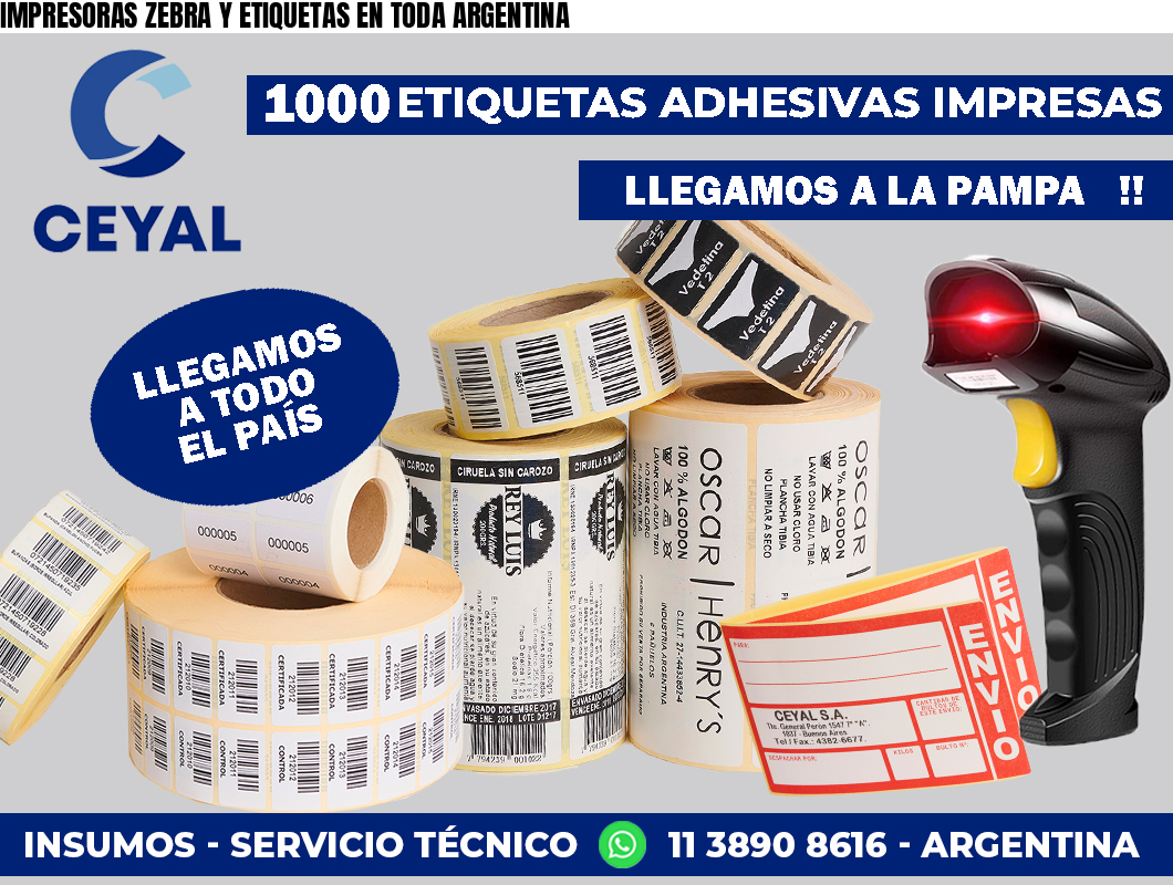 IMPRESORAS ZEBRA Y ETIQUETAS EN TODA ARGENTINA