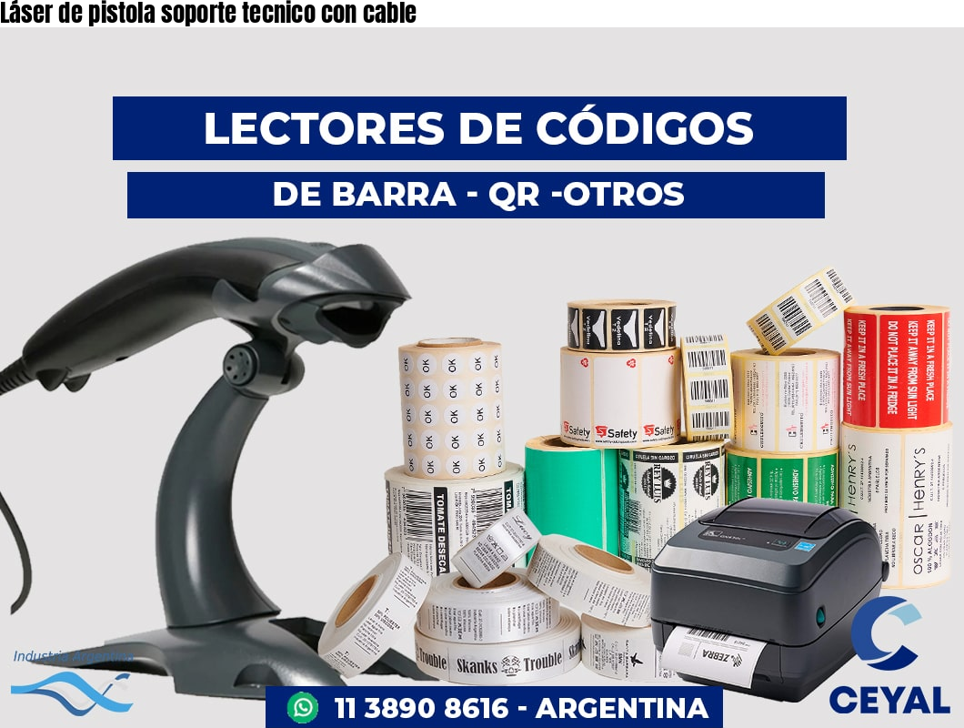 Láser de pistola soporte tecnico con cable