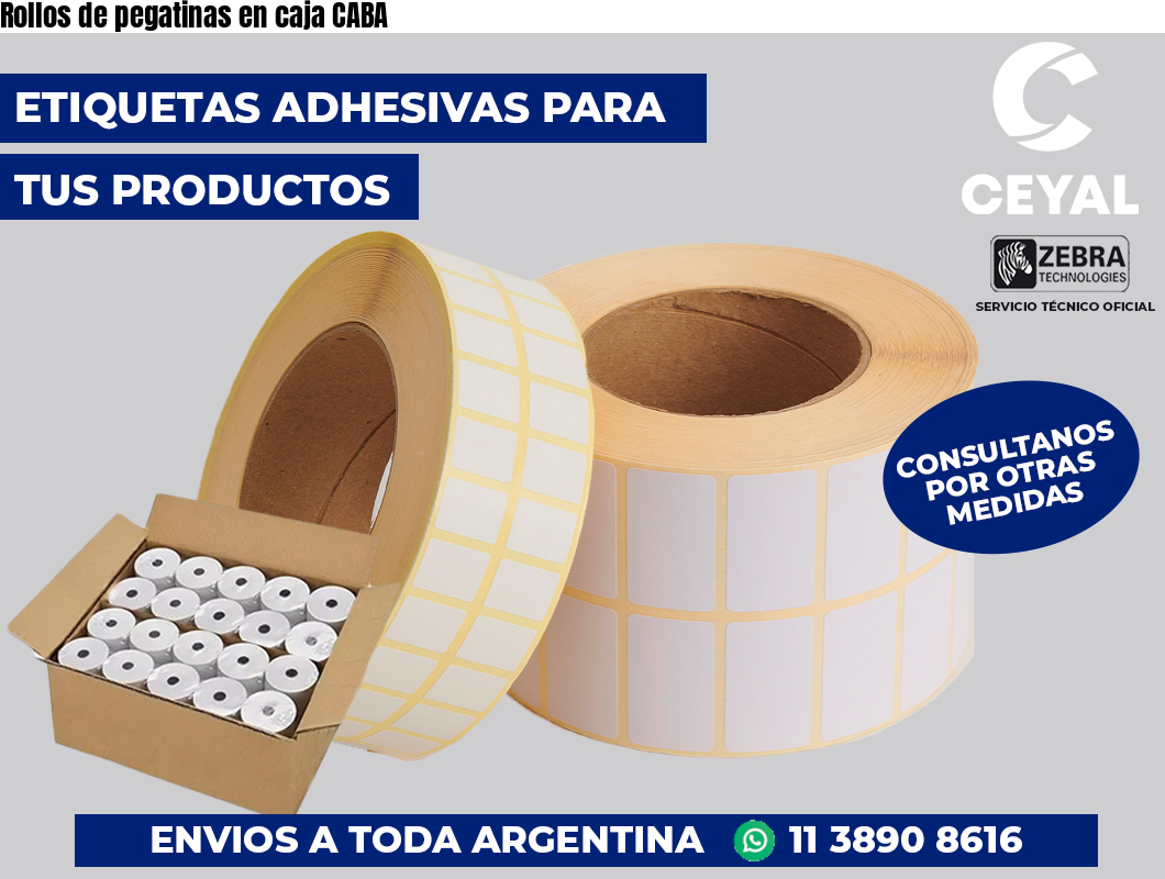 Rollos de pegatinas en caja CABA