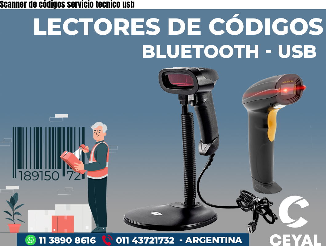 Scanner de códigos servicio tecnico usb