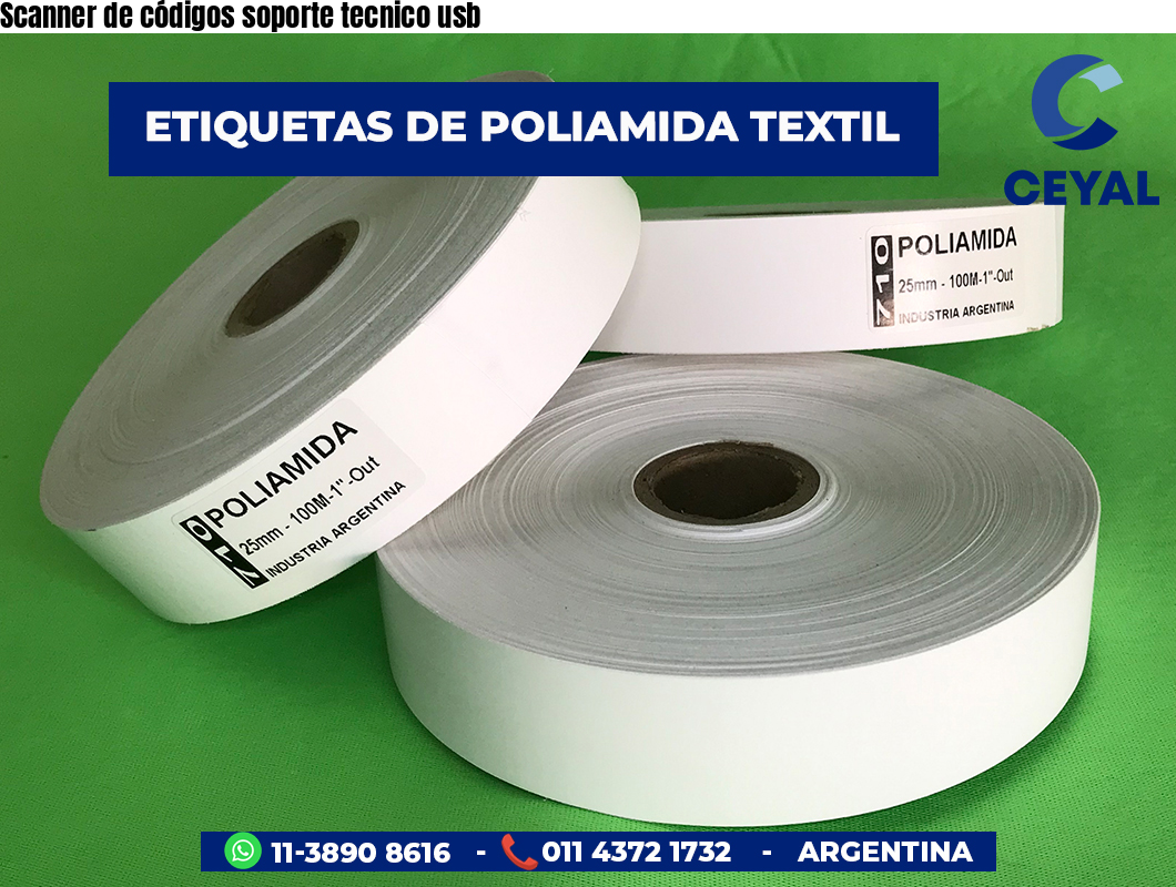 Scanner de códigos soporte tecnico usb