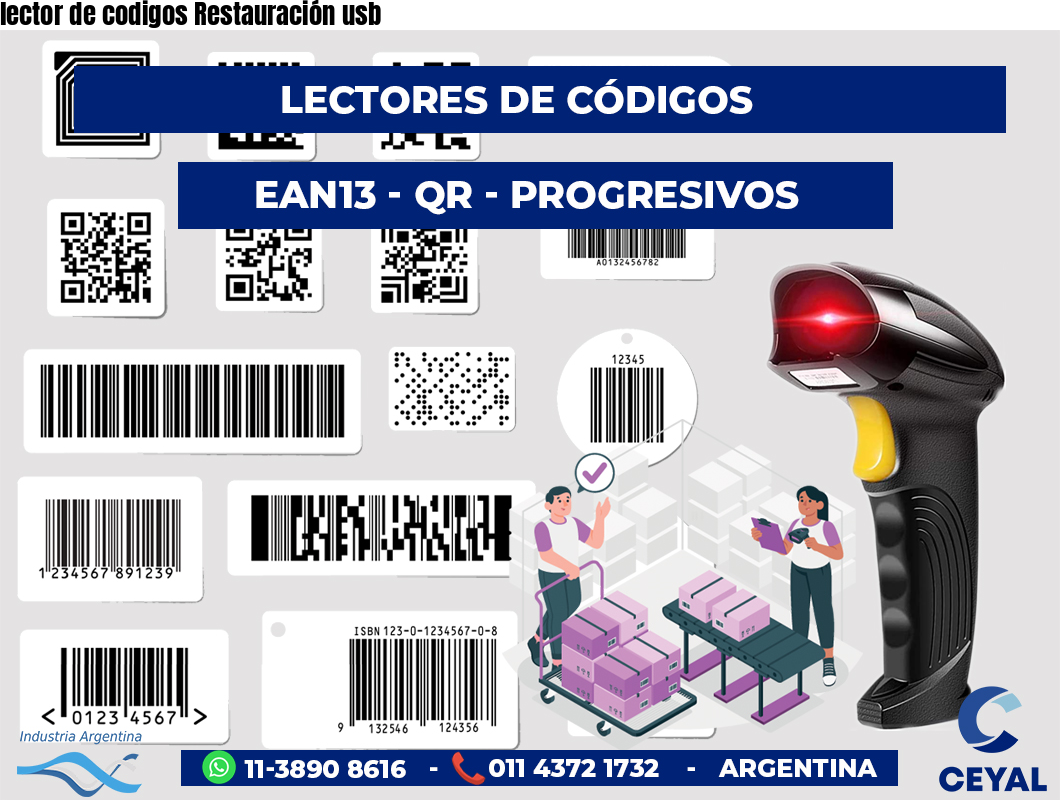 lector de codigos Restauración usb