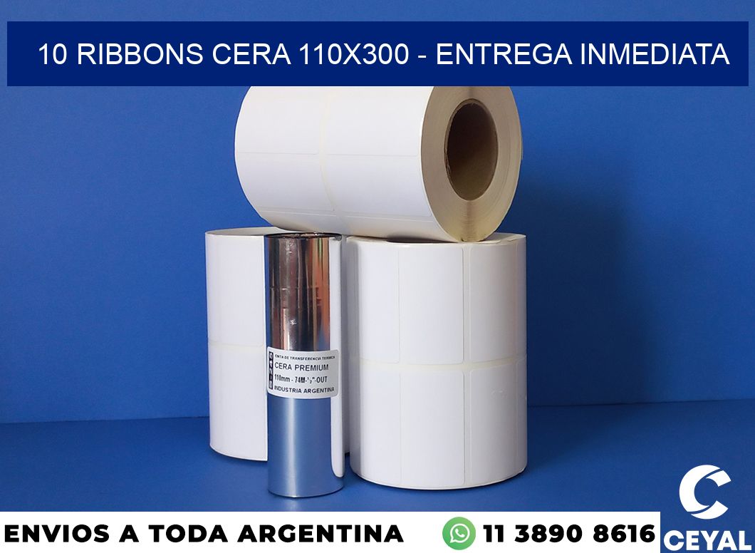 10 Ribbons cera 110×300 – Entrega inmediata