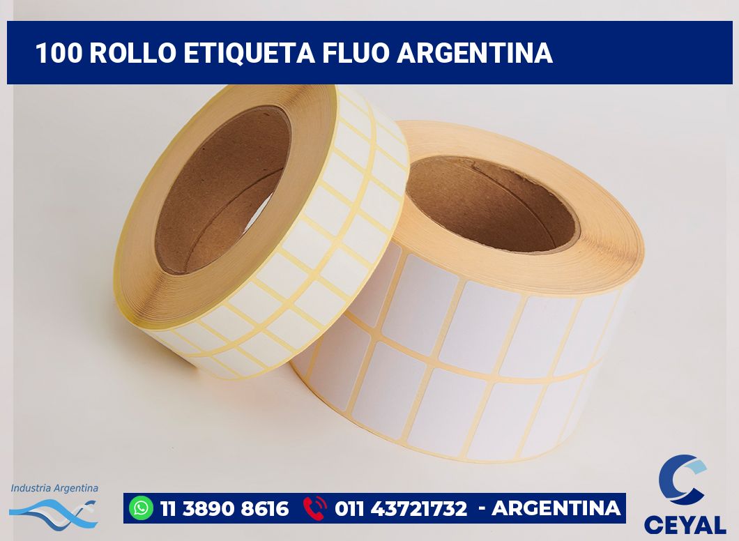 100 Rollo etiqueta fluo argentina