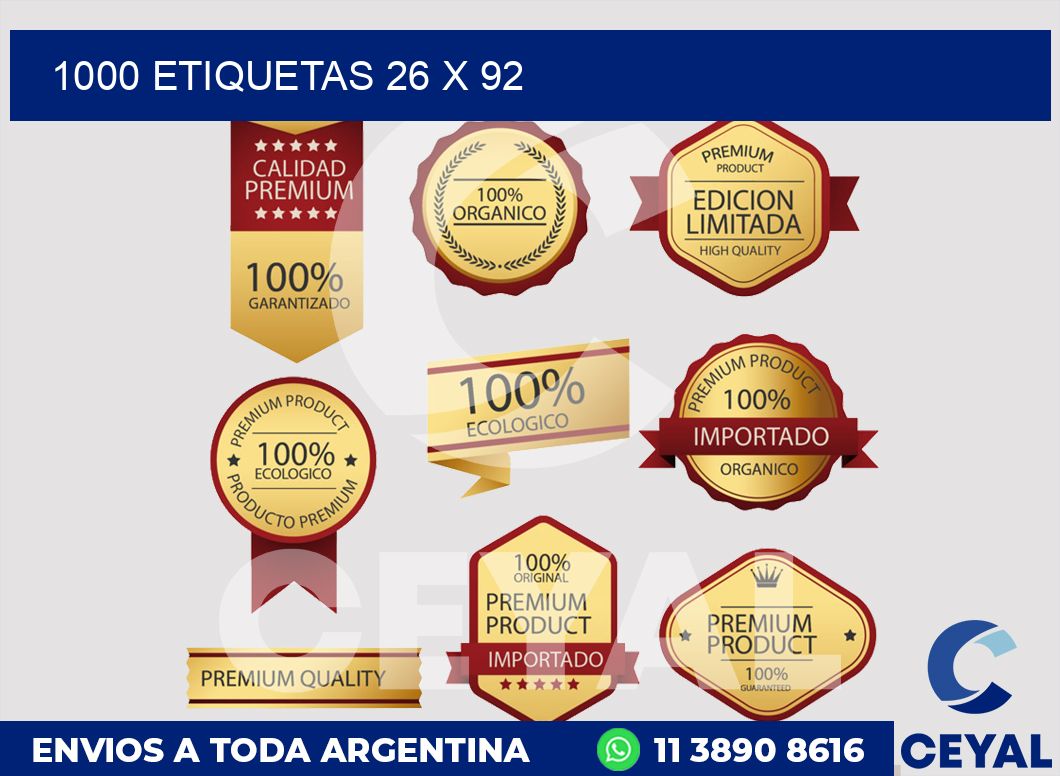 1000 etiquetas 26 x 92