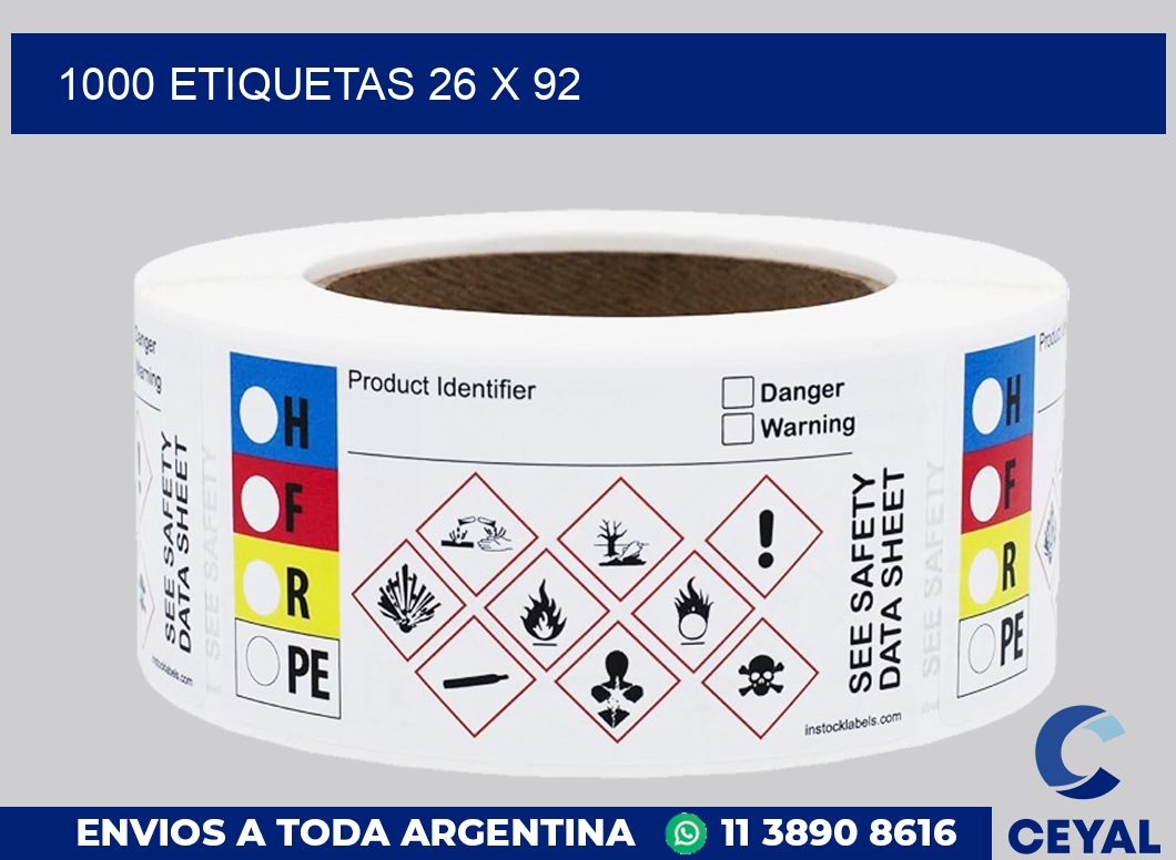 1000 etiquetas 26 x 92