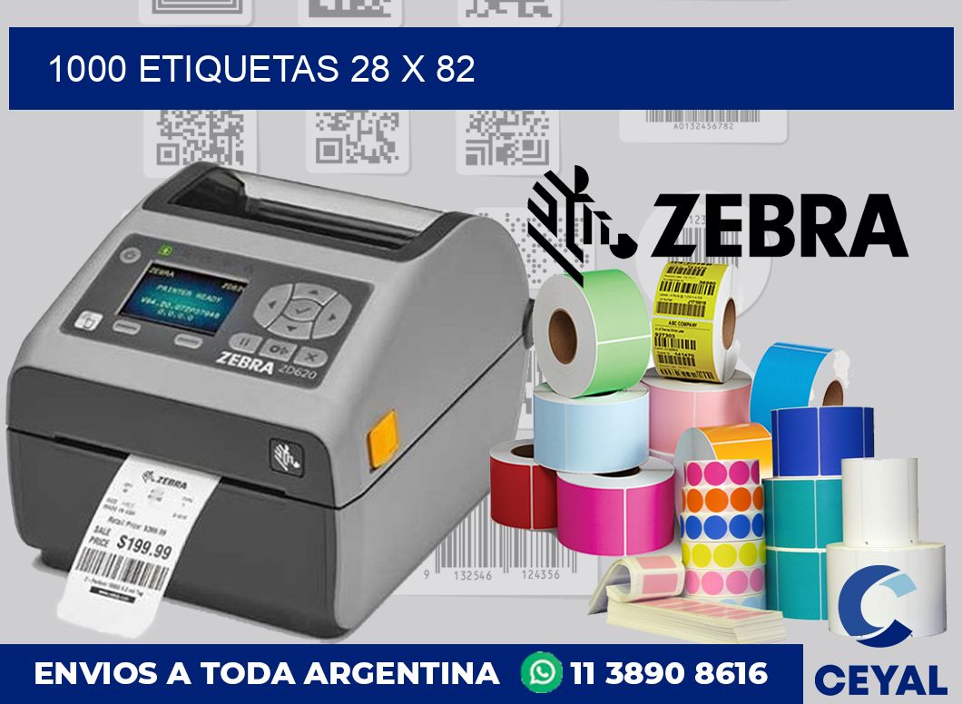 1000 etiquetas 28 x 82