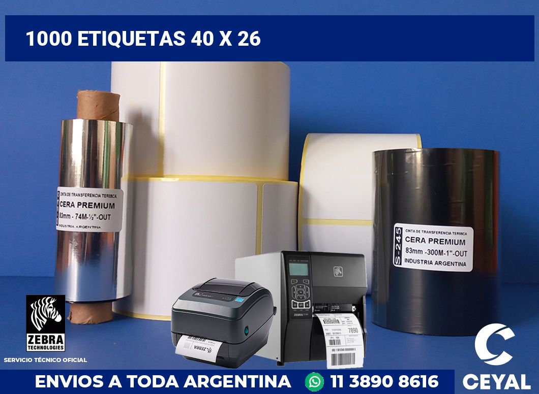 1000 etiquetas 40 x 26