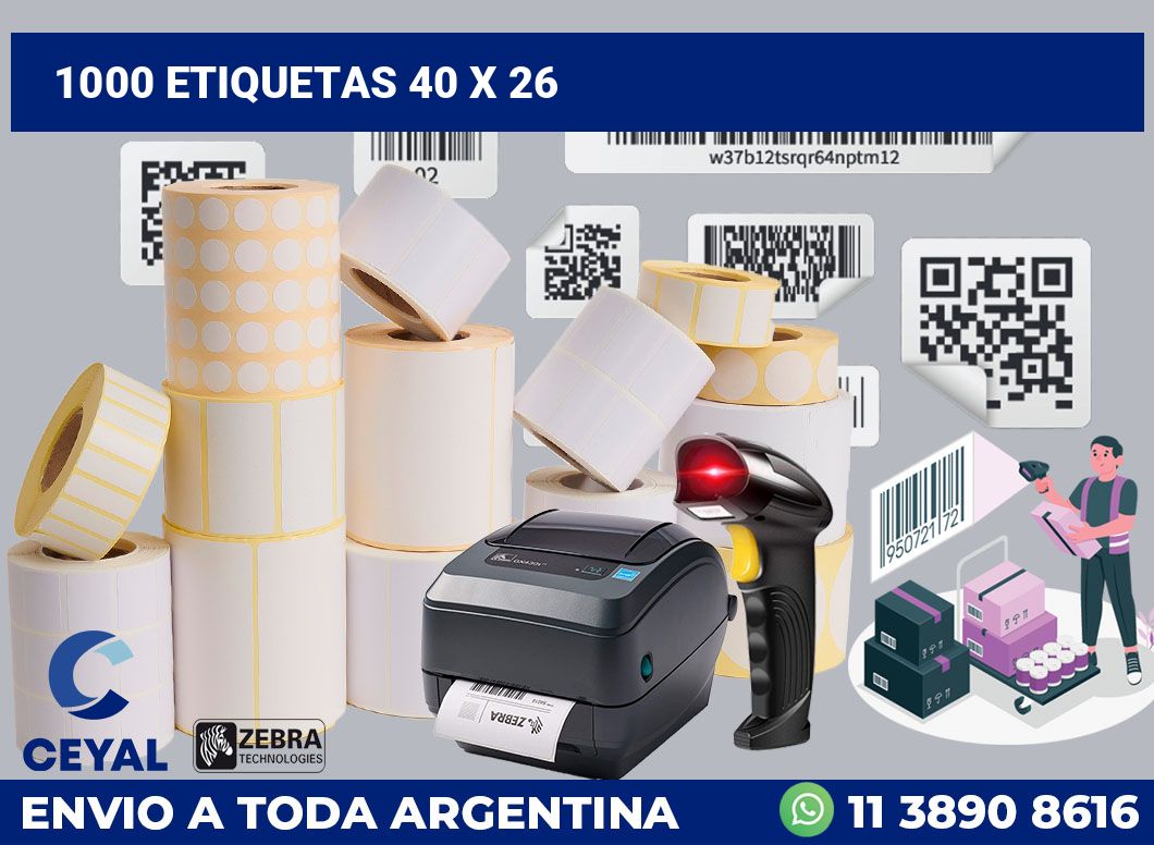 1000 etiquetas 40 x 26