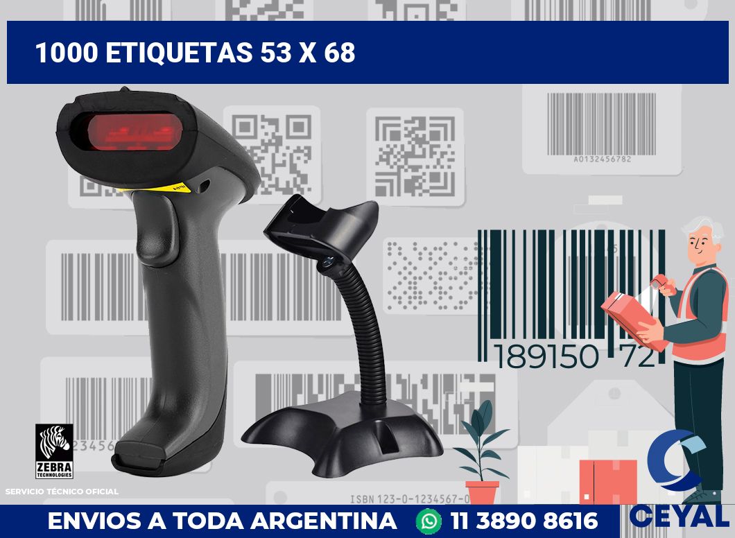 1000 etiquetas 53 x 68