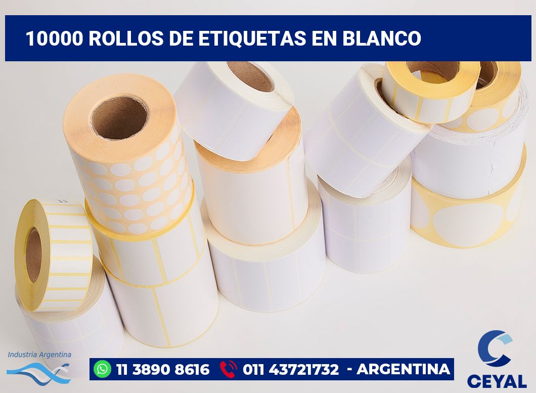 10000 Rollos de etiquetas en blanco