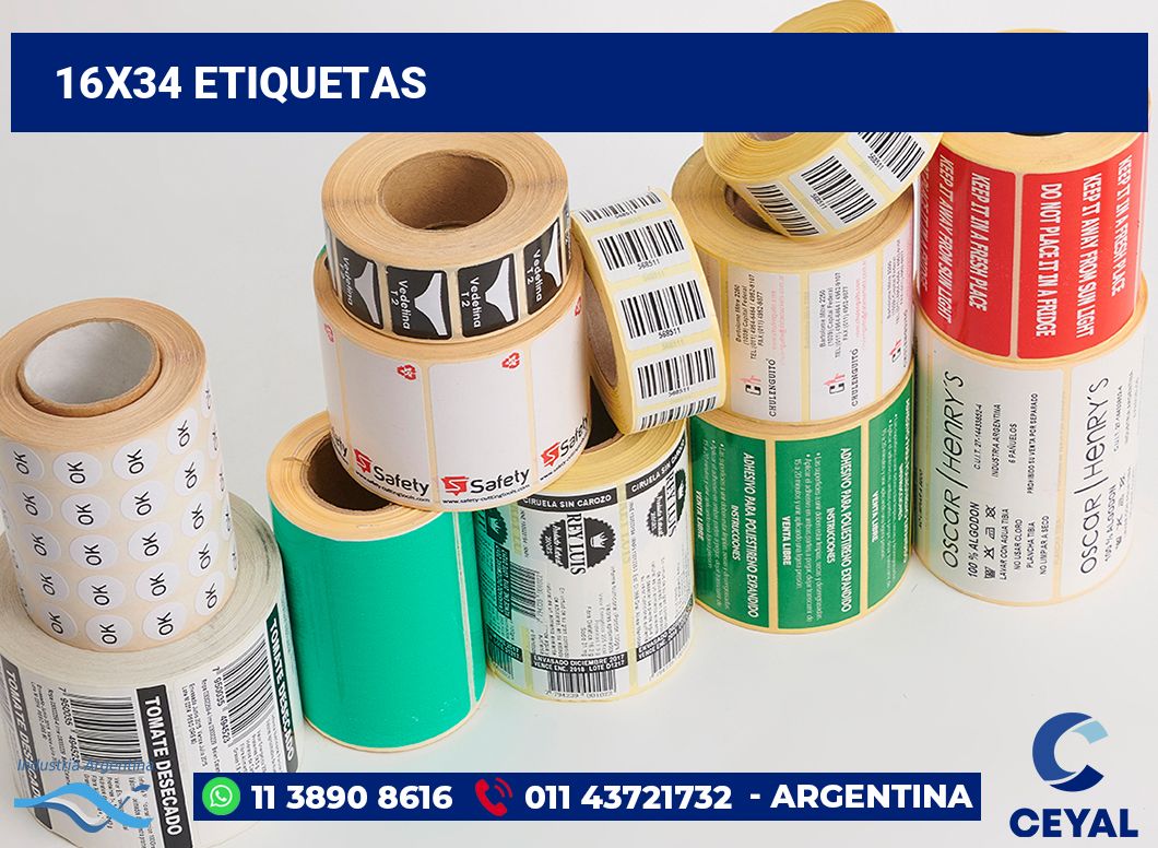 16x34 Etiquetas