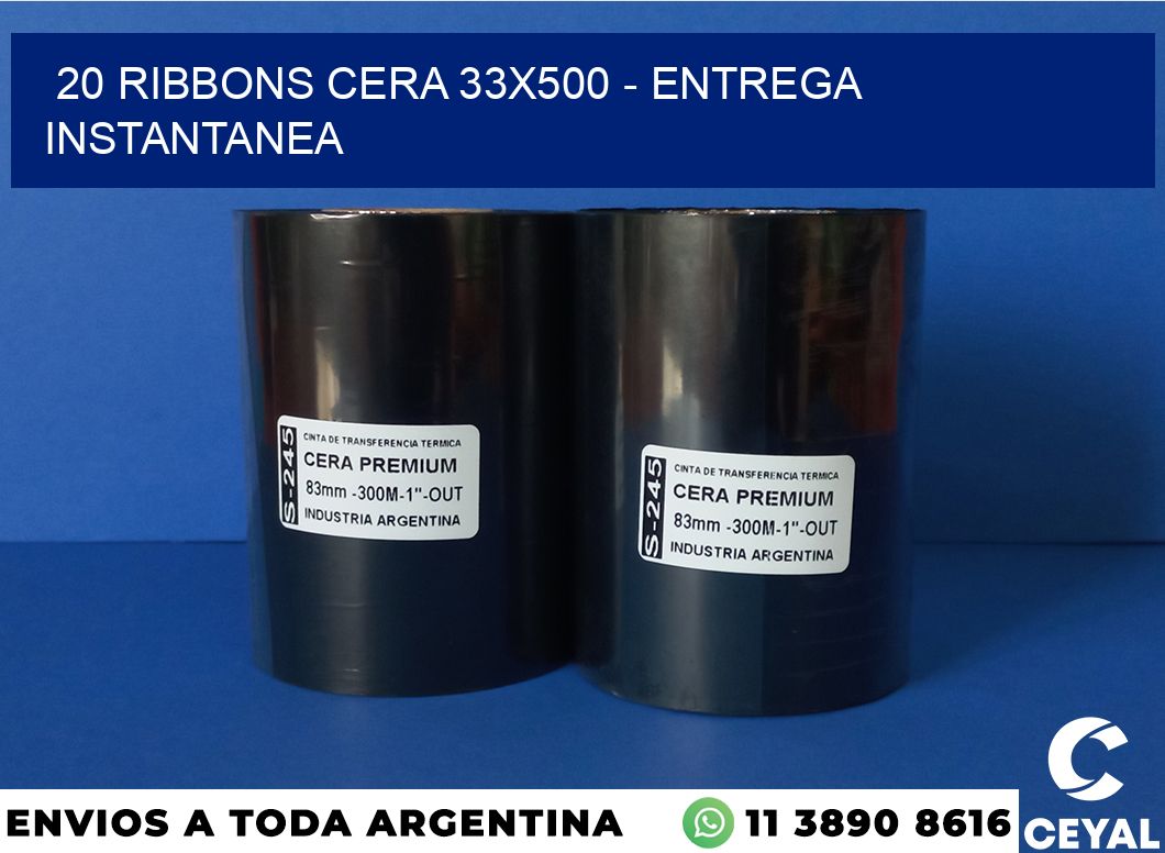 20 Ribbons cera 33×500 – entrega instantanea