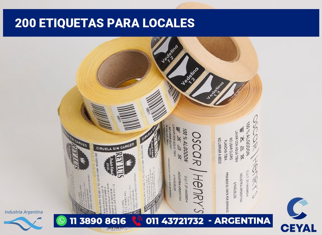 200 Etiquetas para locales