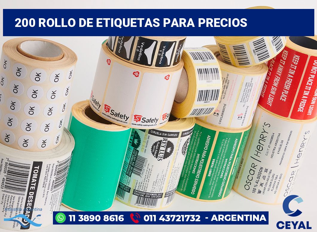 200 Rollo de etiquetas para precios